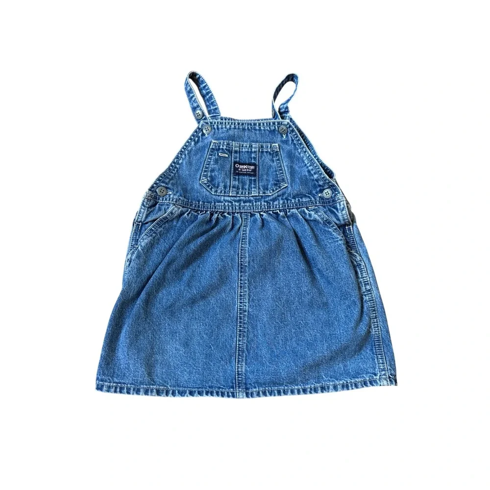 OshKosh‎ B'Gosh Overall Dress Kids Blue Vintage Denim Jumper SIZE 3T